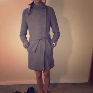 Grey long pea coat